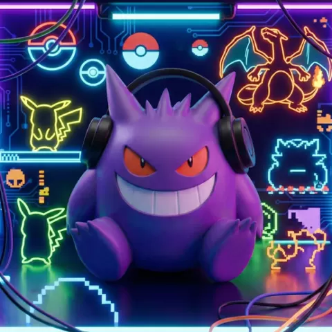 Gengar with headphones