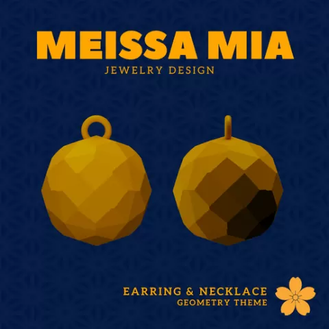 02. Biscribed Dual Snub Truncated Octahedron – 24. Biscribed Chiral Solids Earrings & Necklace - Geometric Earring - Sacred Geometry Necklace Fashion Statement
