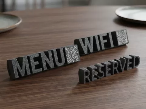 Modern Business Signs | Menu, WiFi & Reserved