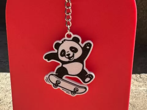 panda facedown keychain