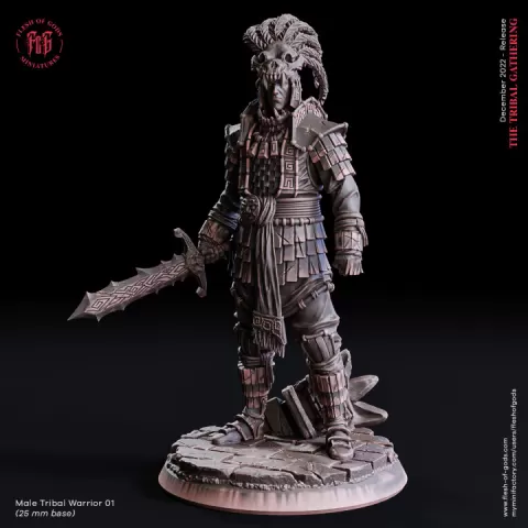 Male Tribal Warrior 01 by Flesh of Gods