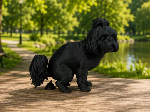 Pooping Shih Tzu - Dog - Animal - Funny - Decor
