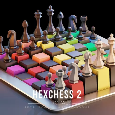 Hexchess 2 - Modern Hex Chess Set by Dalla Croce Studios