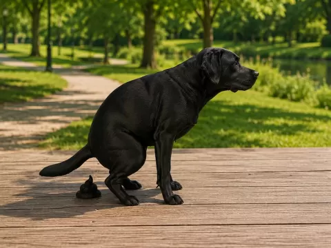Pooping Labrador Retriever - Animal - Decor Funny