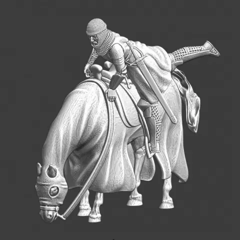 Medieval Knight dismounted his horse by Northern Crusades Miniatures