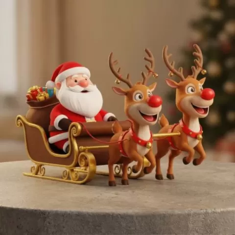 Santa on a sleigh