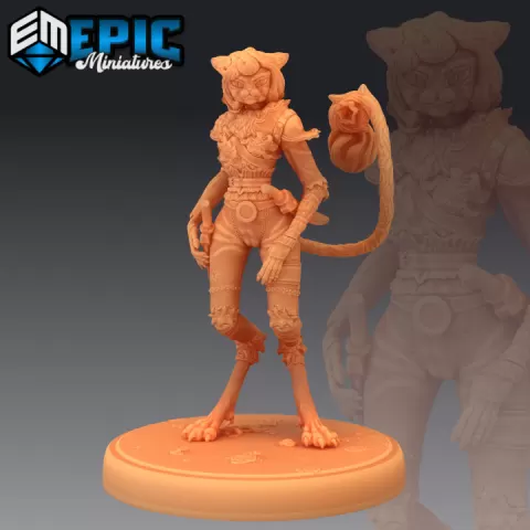 Cat Thief / Catfolk Panther / Werejaguar Lady / Female Were Puma by Epic-Miniatures