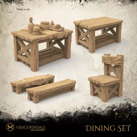 Dining Set II by Gracewindale Mini Scenery