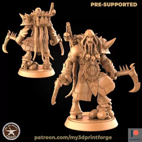 Broken Draenei on Skulls by My3DPrintForge