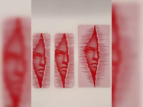 Pop Art Split Face hueforge Bookmark Set