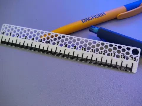 Minimalist Hex Ruler 15cm
