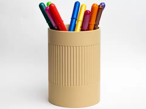 Ribbed Pen Holder Minimal Desk Organizer Texture