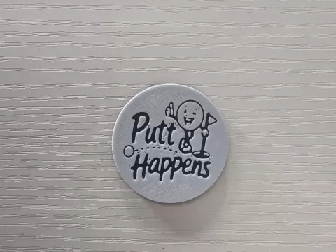 Putt happens golf ball marker