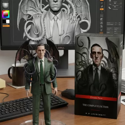 H.P. LOVECRAFT: The Architect of Cosmic Nightmares! 🌌 3D Model of the Horror Genius