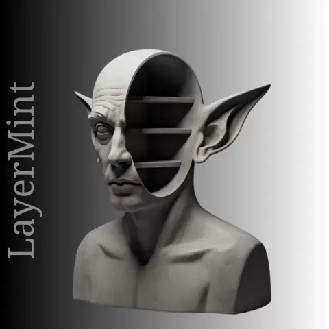 Elf Bust Split Face Organizer
