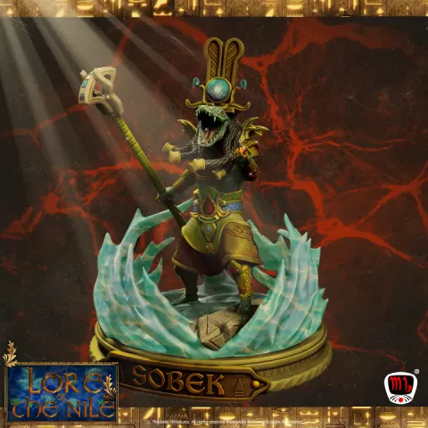 Sobek, God of the Nile Diorama (Pre-supported) by Mojibake Collectibles