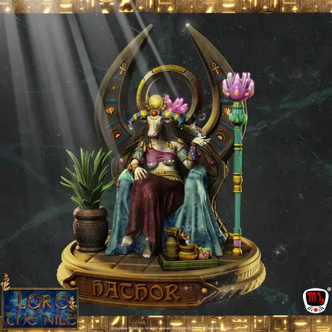 Hathor, Goddess of Motherhood and beauty Diorama (pre-supported) by Mojibake Collectibles