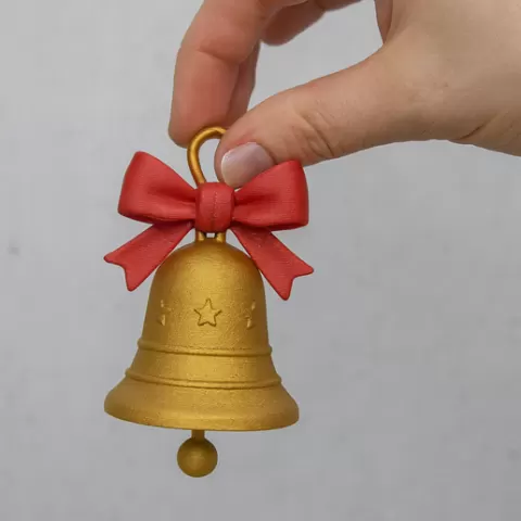 Christmas Bell Hanging Ornament STL - Festive Holiday Bell 3D Model for Seasonal Tree Decoration
