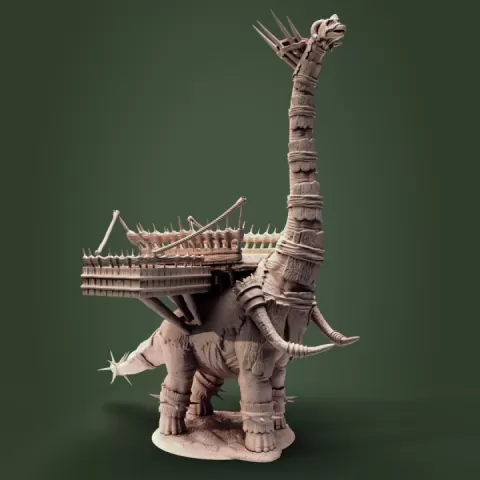 Armoured Brachiosaurus by clynche art