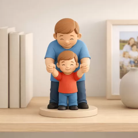 Father Child Figurine STL | Father's Day Gift | New Dad Gift | Gift For Father