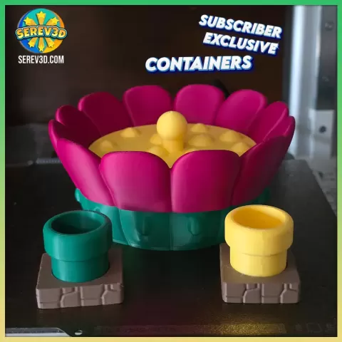 Cactus SnapBeads Extras - Cactus Flower Trinket Bowl, Mini Pots & Display Garden Accessories STL/3MF