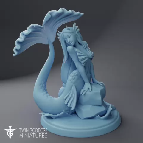 Yuumei the Ningyo ( Female Mermaid / Japanese Mermaid Yokai / Mermaid Oni / Betta Koi Mermaid ) by Twin Goddess Miniatures