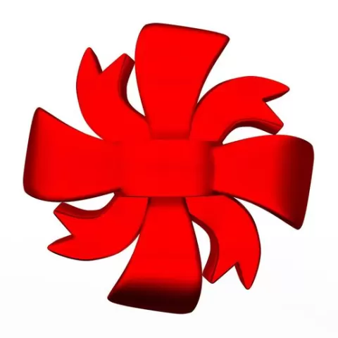 Gift Ribbon Red 02.Print-in-place with 3MF included. (No Supports and no Rafts)