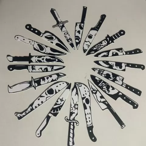 Knives of terror, set of 18 bookmarks, bookmark dividers
