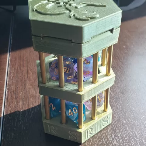 Hexagonal Dice Jail with logo by Nephelus