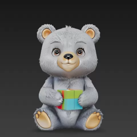 Bear Cute Mini with Cube