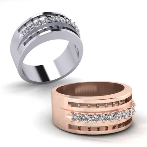round and bageutte jewelry ring