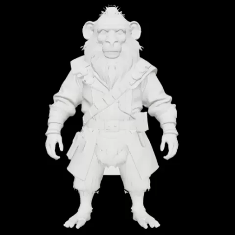 Anthro Monkey Barbarian Shaman