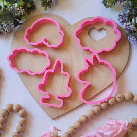 🦄🌈☁️ unicorn cutter set 7 STL cookie cutters cookie decorating cookies cookie decorating baking pastry cookies fondant