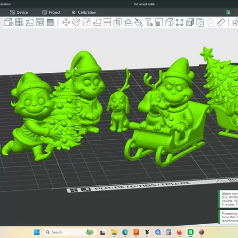 Very cute versions of The Grinch and Max in various scenes, themed for children