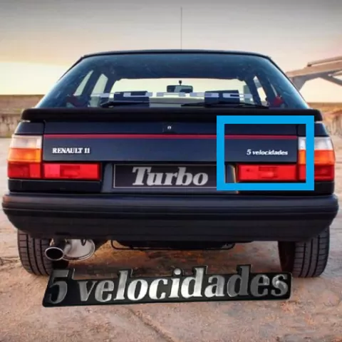 5 VELOCIDADES REAR EMBLEM RENAULT 5 9 11 19 21 25 ANAGRAM LOGO BADGE