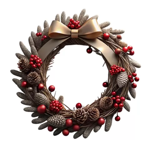 Christmas wreath / 3d Christmas wreath / wreath stl / wreath / winter / noel / Christmas ornament / christmas bell