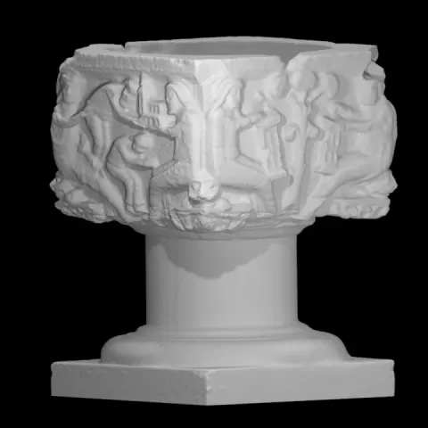 Baptismal font, Church Sainte-Renelde of Saintes by Marchal Geoffrey