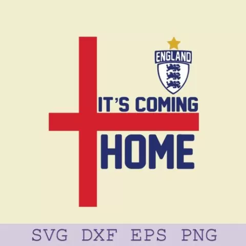 England Football Soccer Jersey Style SVG, It's Coming Home, England Football Shirt SVG