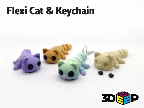 Flexi Cat & Keychain - No Supports