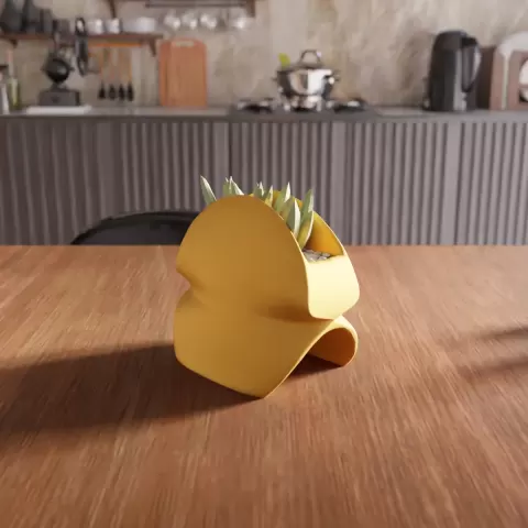Wave Geometry Abstract Planter
