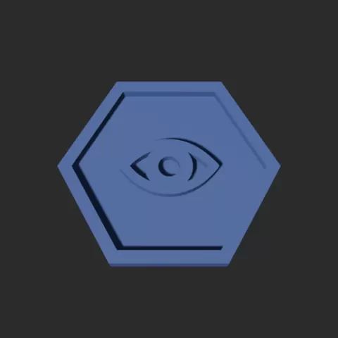 Eye Symbol Hexagon – 3D Printable Game Token