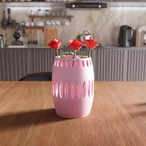 Slit Window Decorative Vase