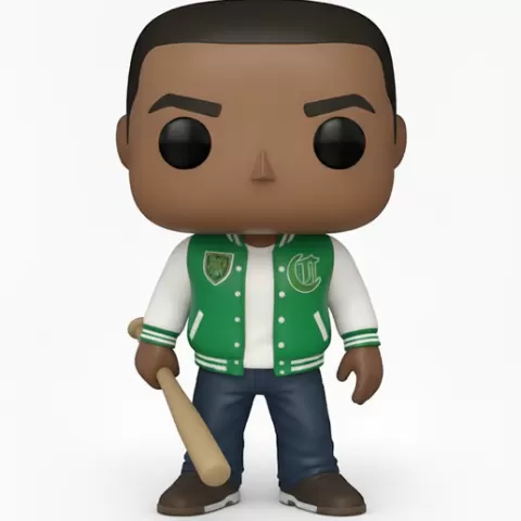 Franklin Clinton: a Funko Pop depicting the young and ambitious hustler of Los Santos. With cap, gun in hand and palm tree, he seeks to escape the ghetto and succeed in GTA V.