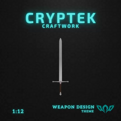 1:12 Miniature 01. Ice Sword - Eddard Stark, Game of Throne GOT - Toy Replica of Hold the Honor of the North: Print Your Ice Sword