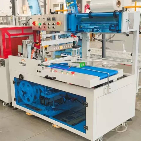Automatic L-Bar Shrink Wrapping Machine | PE/POF Film Heat Seal & Shrink Tunnel Packaging Equipment