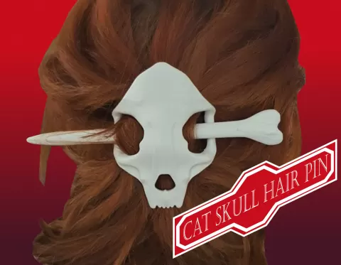 Cat Skull Hair pin