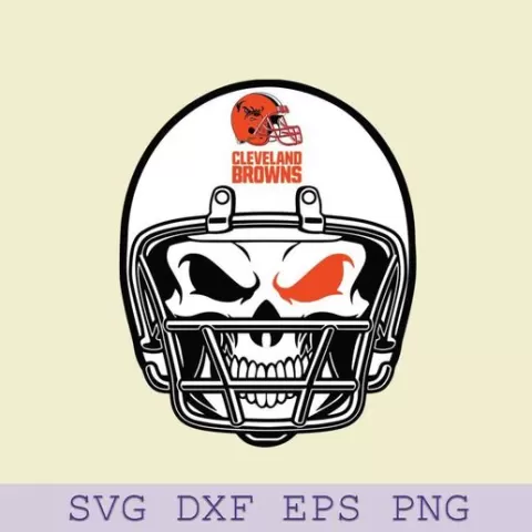 Cleveland Browns Skull Helmet SVG – Tough Football Team SVG for Cricut and Silhouette