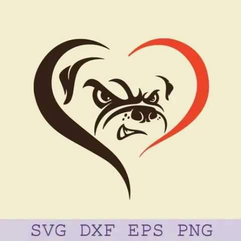 Love Cleveland Browns SVG – Heart Dog Logo Cleveland Browns Football SVG for Cricut