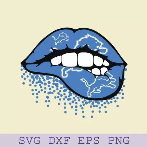 Detroit Lions Lips SVG – Dripping Lips Detroit Lions Football SVG for Cricut