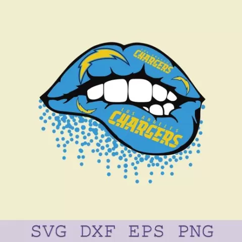 Los Angeles Chargers Lips SVG, Chargers SVG, NFL Football Team SVG Files for Cricut